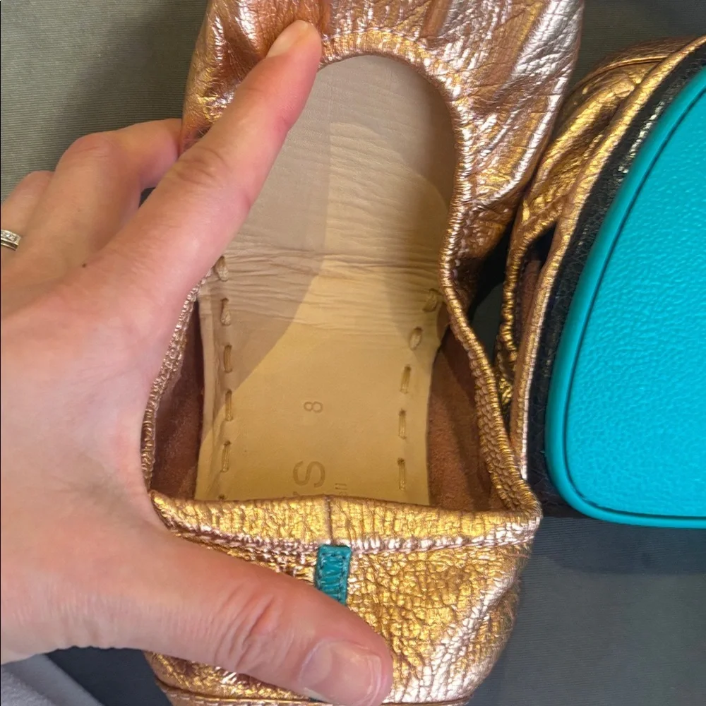 Tieks rose gold glam 8 NIB